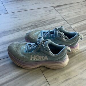Hoka Girls youth Light Blue and Lavender Athletic Shoes